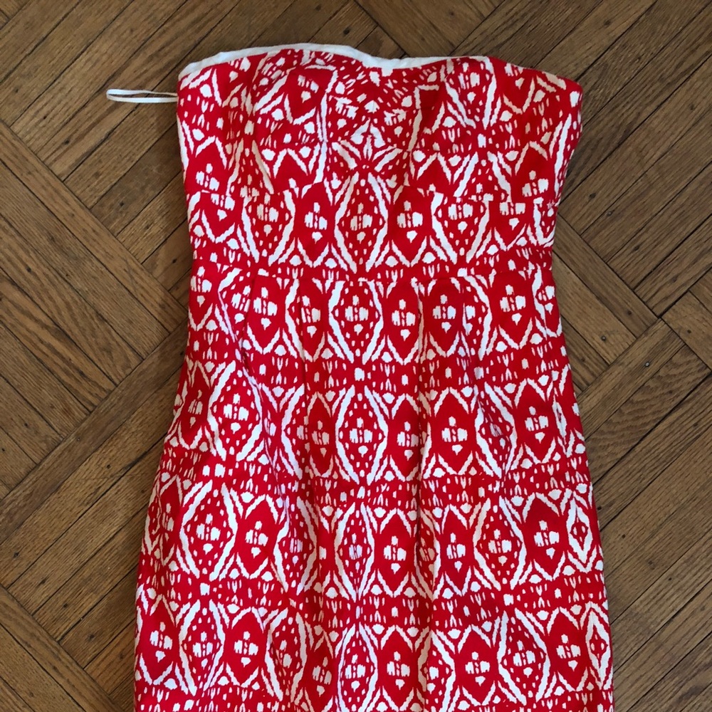 Strapless JCrew Red/White Dress